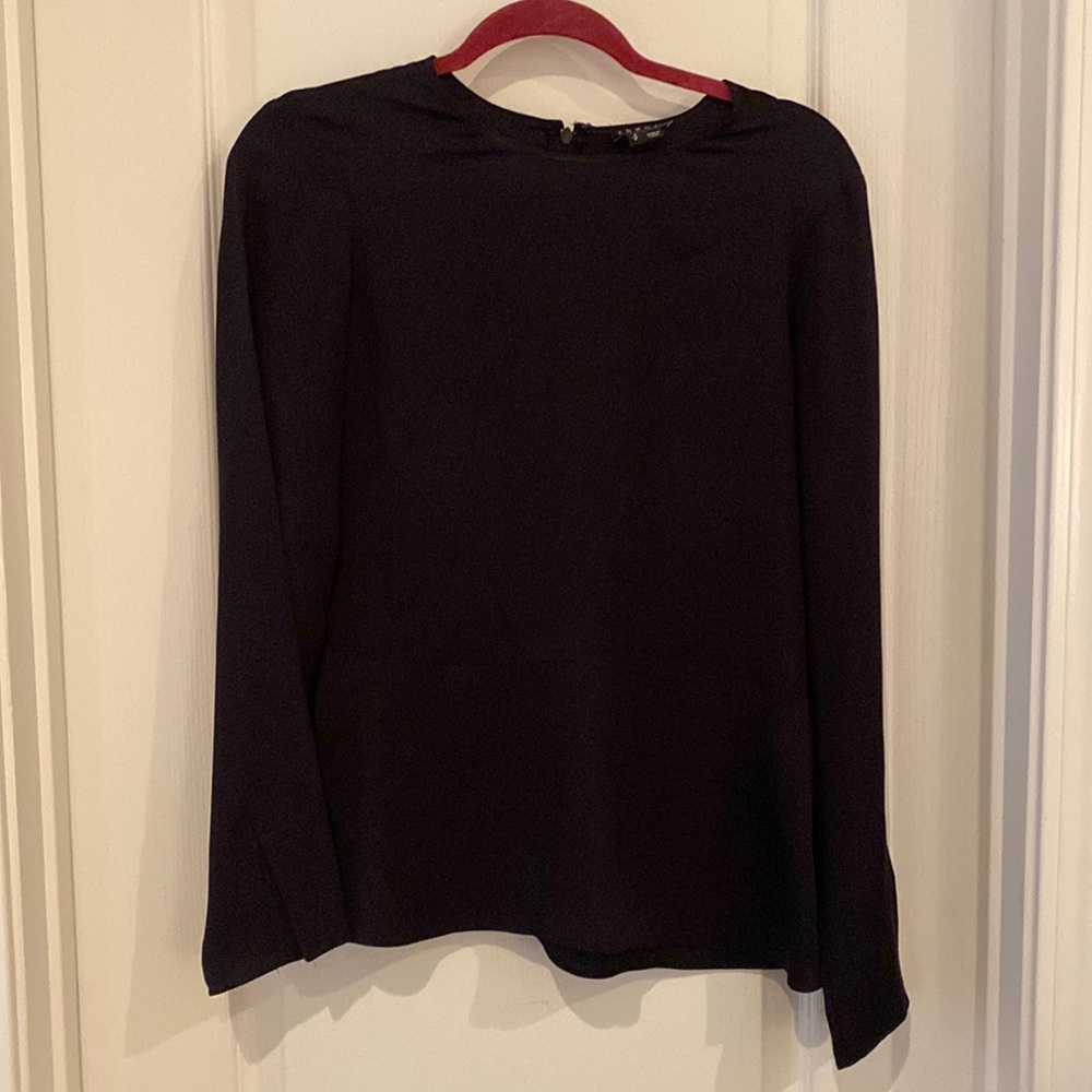Black peplum theory blouse